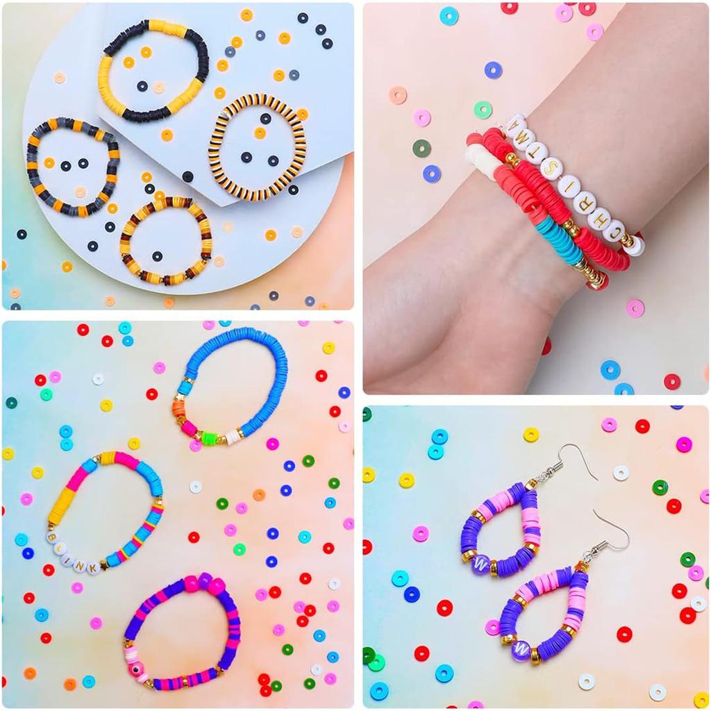 24 Color 3000Pcs Clay Beads, Soft Pottery Beads, Beaded Friendship Bracelet Diy Jewelry Soft Pottery Set