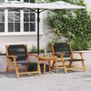 Garden Relaxation Chair 2 pcs. Black Solid Wood Acacia