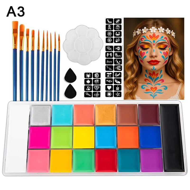 Face Body Paint Palette Professional Flash Non Toxic Safety Tattoos Paint Party Decoration Artist Fancy Makeup Set