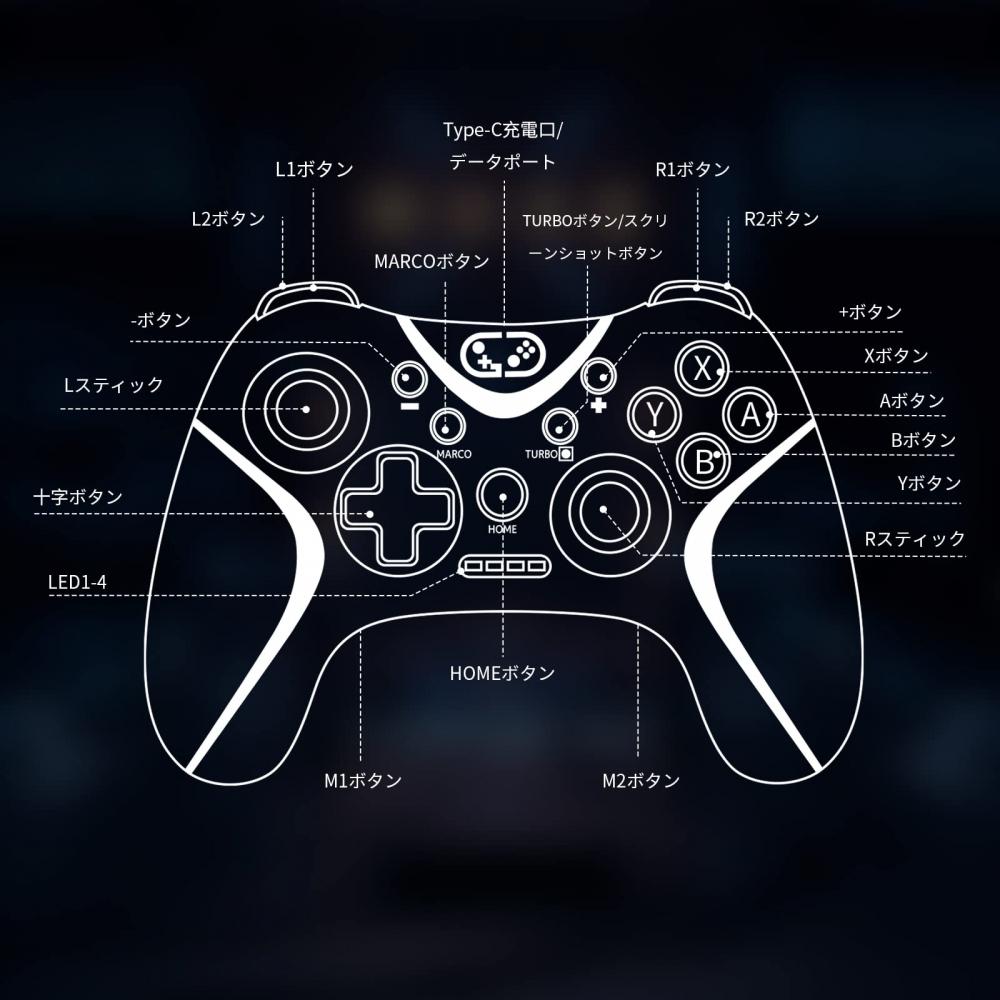Switch-Controller mit Zurück-Taste, 2023 Neuer Switch Pro-Controller, Automatisches FireFire Hold, Makrofunktion, Bluetooth 5.0-Verbindung, 6-Achsen-Gyrosensor