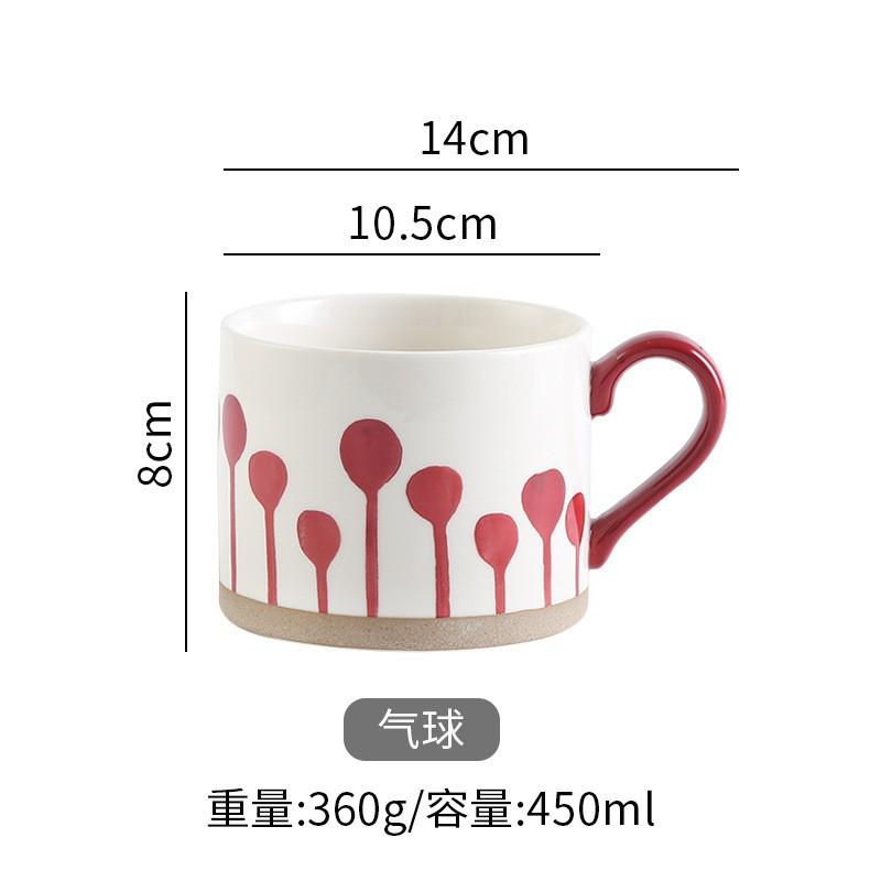 Hand-Painted Cup Retro With Handle Mug Personalized Water Cup Creative Gift Ceramic Cup Breakfast Coffee Souvenir