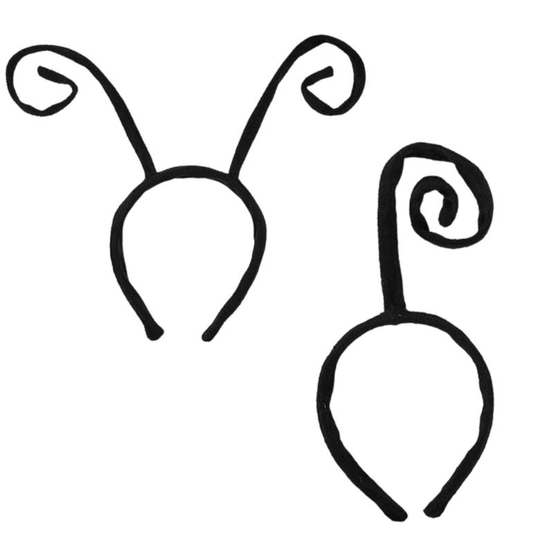 

2pcs Ant Antennae Headbands For Kids With Soft Fabric Detail And Comfortable For Costume Parties School Event чёрный