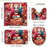 Warner Bros. 4pcs Joker & Harley Quinn Shower Curtain Set with 12 Hooks, Non-Slip Bath Mat, Toilet Lid Cover, and U-Shaped Mat