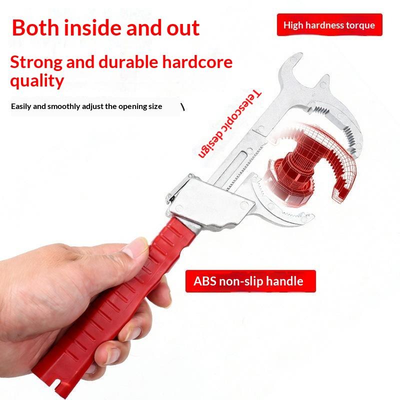 Adjustable Wrench For Bathroom Kitchen Plumbing Installation Tasks 86Mm Jaw Lightweight Aluminum Alloy Construction