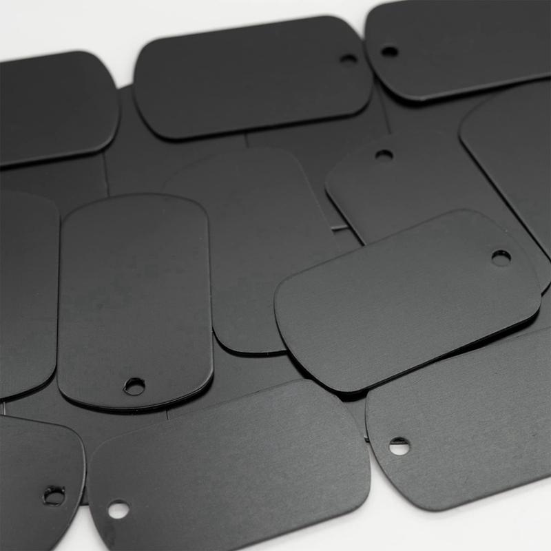 Trendy! 50 Pcs Metal Stamping Blanks Black for Stamping, Engraving Blanks Aluminum Stamping Blanks Keychain Blank Dog Tag