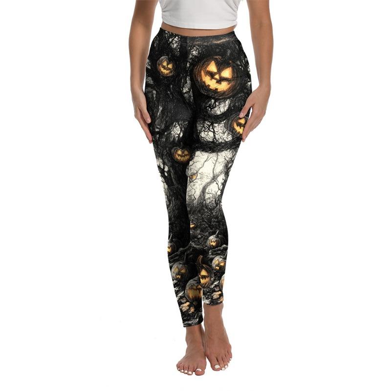Halloween Women's Pants Yoga Pants Skull Head Pumpkin Digital Printing Sports Hip Lift Leggings