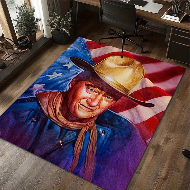 John Wayne Print Rug - Computer Chair Area Rug home decoration Carpet For Living Room Bedroom Flooring Mat