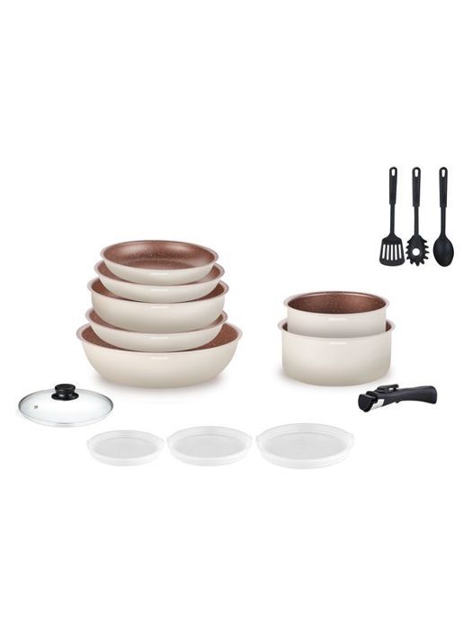 

Batterie de cuisine Arthur Martin Batterie 18 pièces crème AM1453 CREME