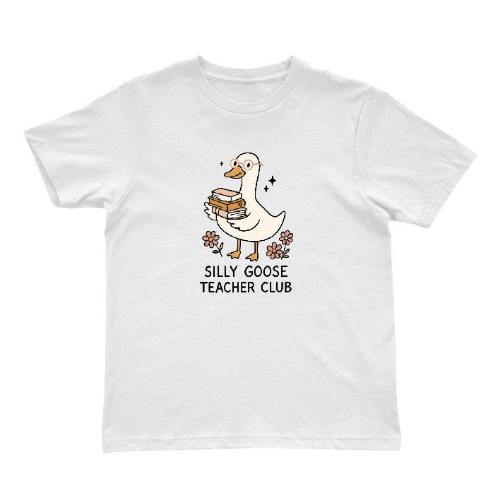 Смешная гусыня Футболка, Цветочная футболка Клуба учителей, Милая футболка для школы, Учитель XL