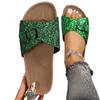 Fashion 2025 Fashionable Sequins Slippers Women Outside Fashion Summer Flat Bottom New Non-slip Internet Celebrity Flip-flops Slippers