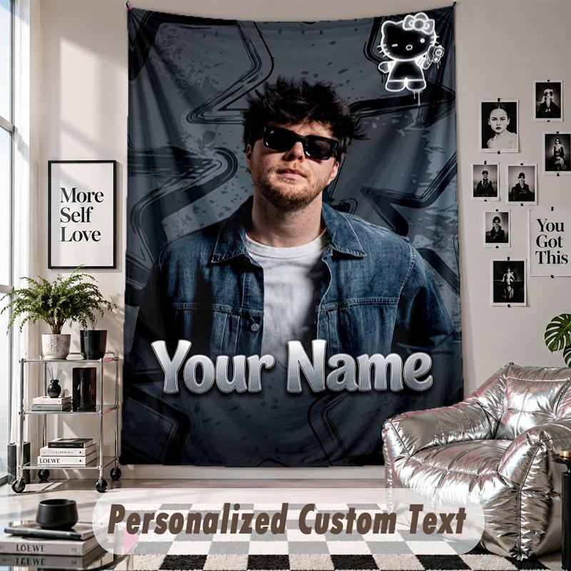 Wall Hanging Tapestry With Custom Name & Text, Alex Warren Decorative Tapestry For Bedroom