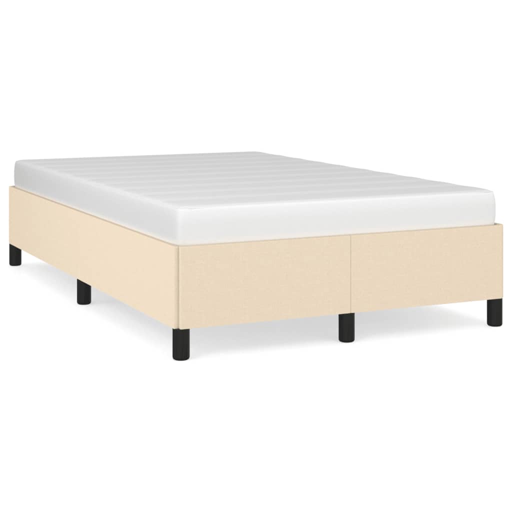 Bed Frame without Mattress Cream 120 x 190 cm Fabric