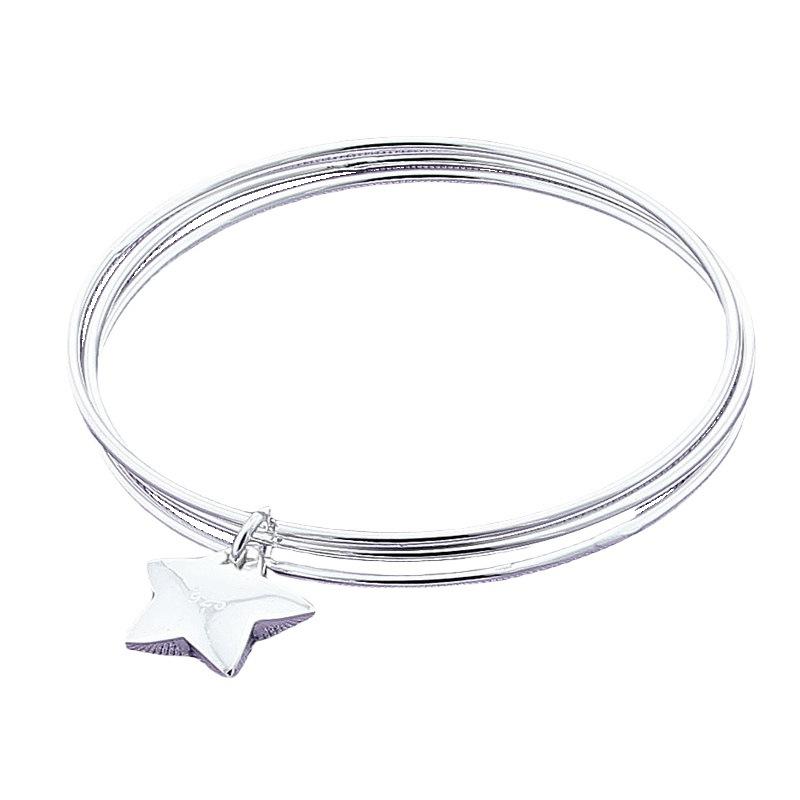 925 Sterling Silver Stylish and Simple Three-ring Star Bracelet Birthday Party Anniversary Gift Daily Wear серебряный