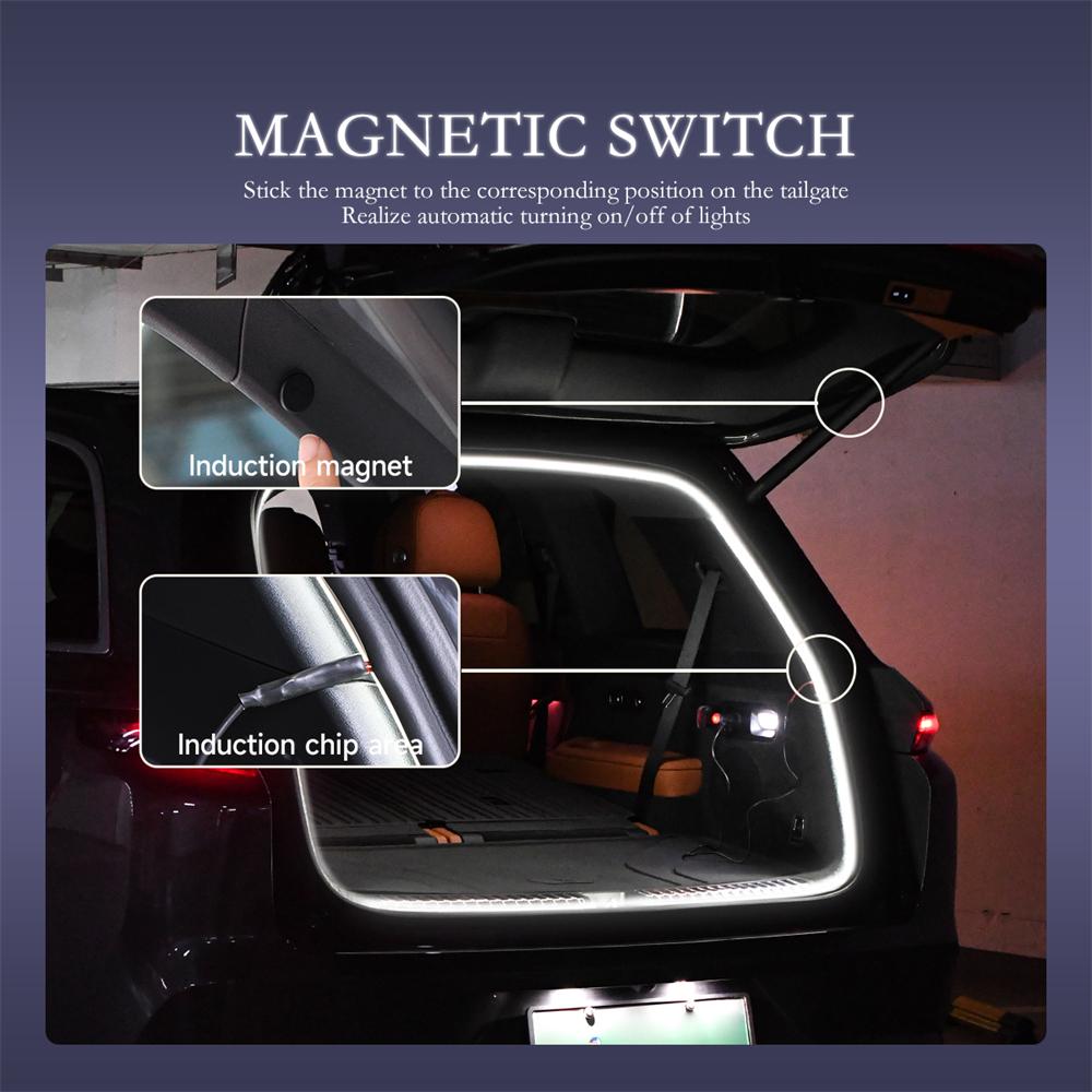 12V Dynamic Flowing Car Trunk Ambient Light Interior Light Kit Customizable Length Trunk Atmosphere Light