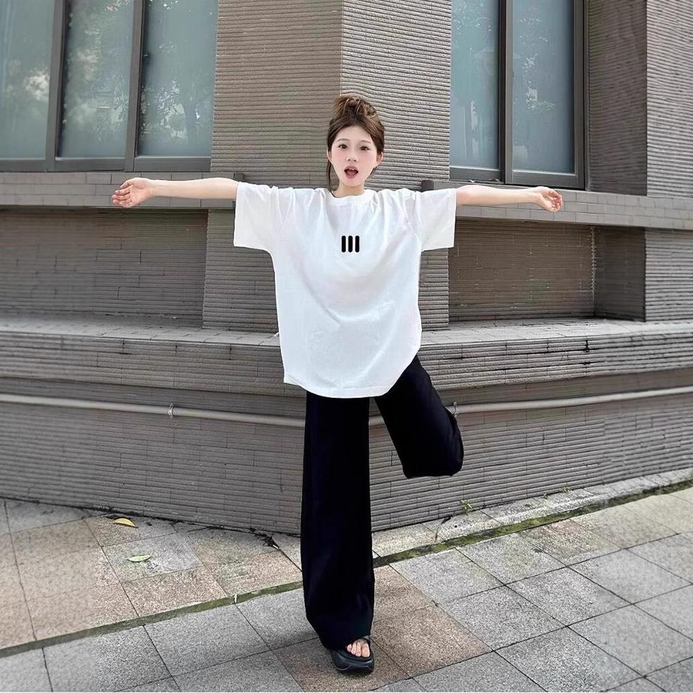 Plus-size plus-size plus-size girls, pure cotton American high street trendy vintage short-sleeve T-shirt, women's summer loose, niche design top