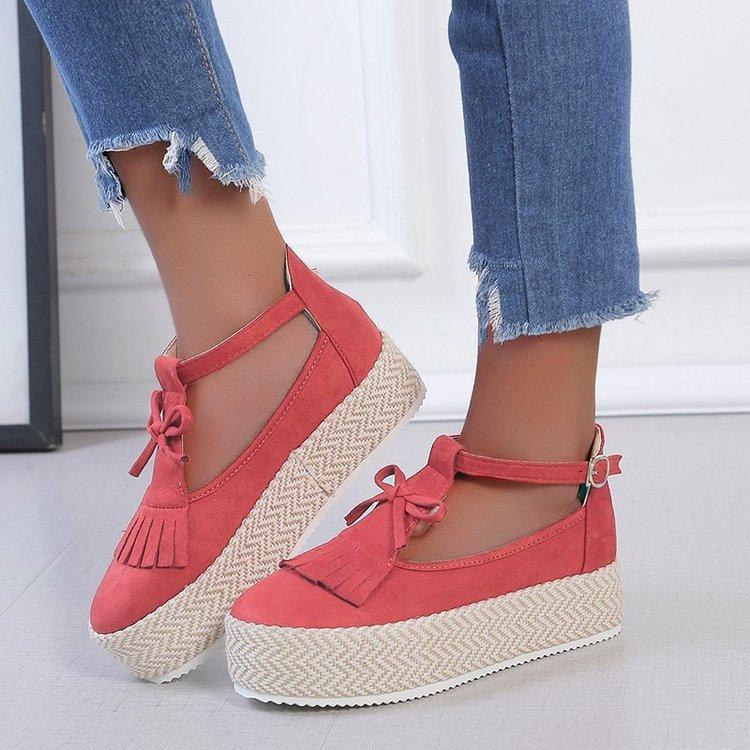 fashion Woman Vintage Flat Platform Sandals Ladies Sewing Shoes Woman Fashion Tassel Comfortable Sandals Female Chaussuress667