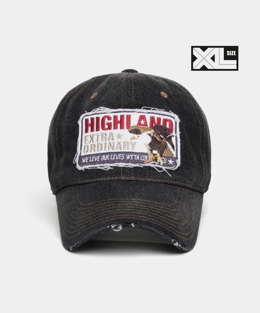 Peullaeto Big Size Washed Ball Cap Xl High Ea Denim Cap Black
