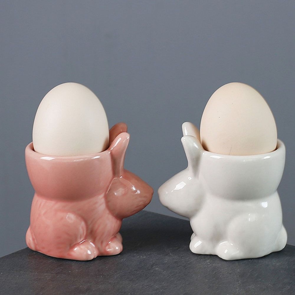 Creative Ceramic Rabbit Egg Holder Durable Bunny Egg Cup Holder Bunny Egg Cup  Spring Home Parties