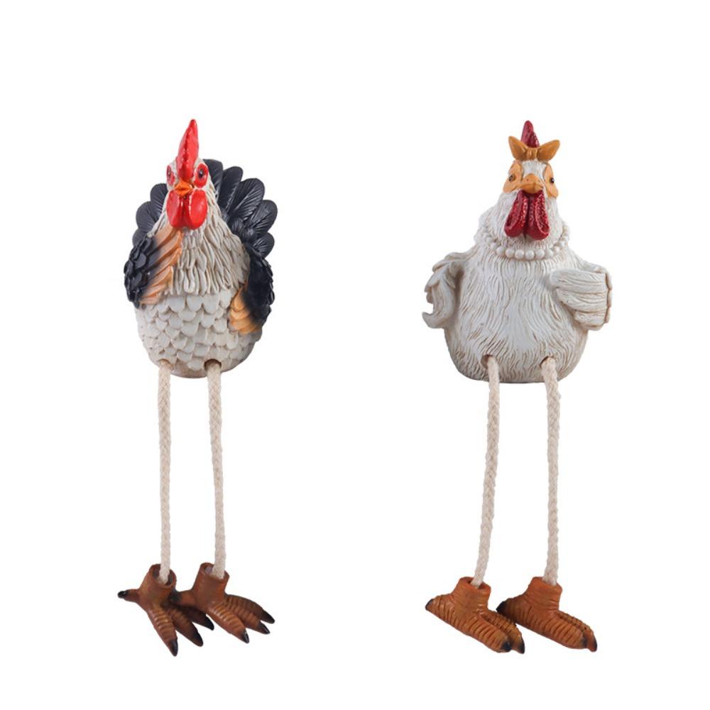 

2pcs Decorative Hanging Turkey Couple Figurines Handmade Miniature Figurine Sculpture Gift 2 Pcs