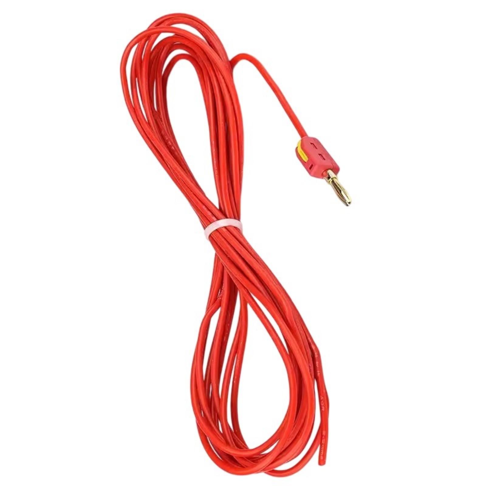 

4mm Safety Banana Plugs Test Wires Silicone Insulated 5Meter Electrical Measurement Cables for Multimeter Repair Use червоний