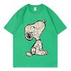 Snoopy Cartoon Anime Women Tshirt Summer Short Sleeve White 100 Cotton Unisex Tee Shirts Tops 2025 New Fashion Couple Clothing