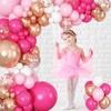 Rose Red Balloons Garland Pastel Pink White Rose Gold Confetti Ballon Arch Kit Baby Shower Home Birthday Party Decoration Globos