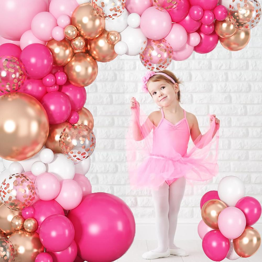 Rose Red Balloons Garland Pastel Pink White Rose Gold Confetti Ballon Arch Kit Baby Shower Home Birthday Party Decoration Globos