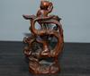 China Natural Boxwood Carved Exquisite Dragon Phoenix Children Statue Home Decor