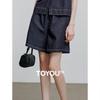 Chuyu Women's Loose-Fit Acetate A-Line Denim Shorts
