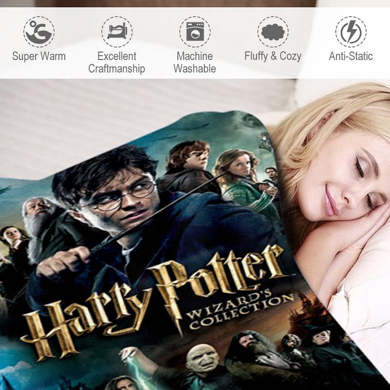 1PC science fiction themed Harry Potter printed blanket, all season lightweight home office outdoor nap multifunctional blanket