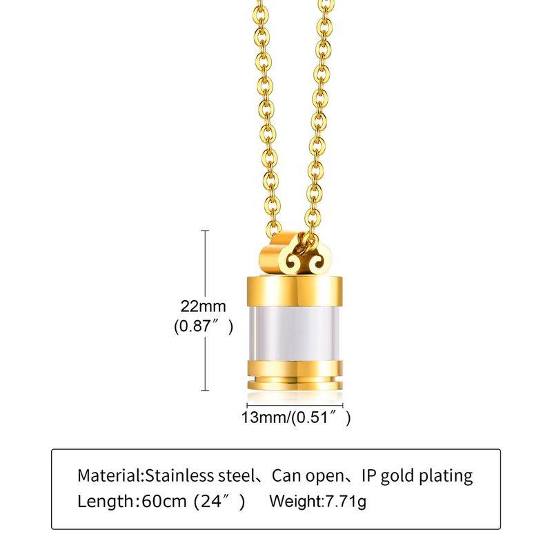 

Stylish Transparent Glass Commemorative Pet Hair Cremains Pendant Titanium Steel Necklace Men s and Women s Hollow Perfume Bottle Ornament Gold