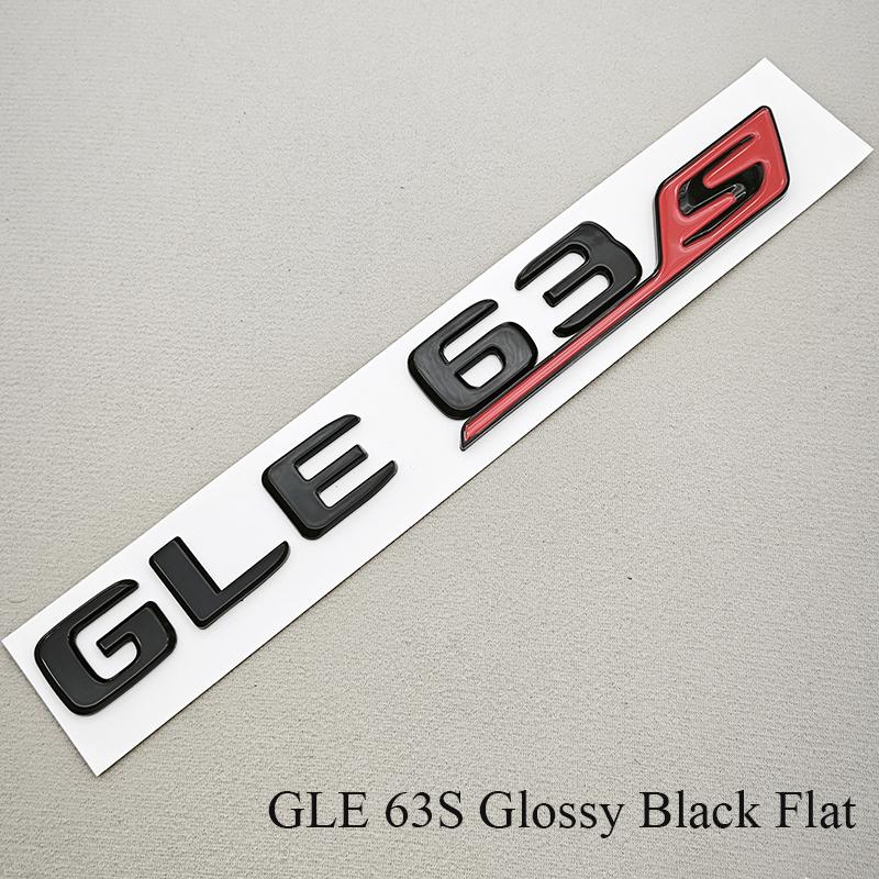 AAYY1 3D ABS Car Trunk Letters Emblem Badge GLE 63 GLE63S For W166 W167 Auto Rear Decal Sticker Gloss Black Chrome Accessories