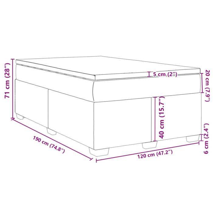 VidaXL Sommier à lattes de lit et matelas marron foncé 120x190cm tissu, lit, lit à plate-forme, lit à panneaux, meuble de 3285119