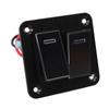 2 Gang Rocker Switch Panel Waterproof ON OFF 12V 24V Aluminum Alloy Blue Backlit for Car Boat Truck