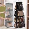 6 Pocket Hanging Handbag Organizer For Wardrobe Closet Waterproof Storage Bag Door Wall Clear Sundry Bag With Hanger Pouch