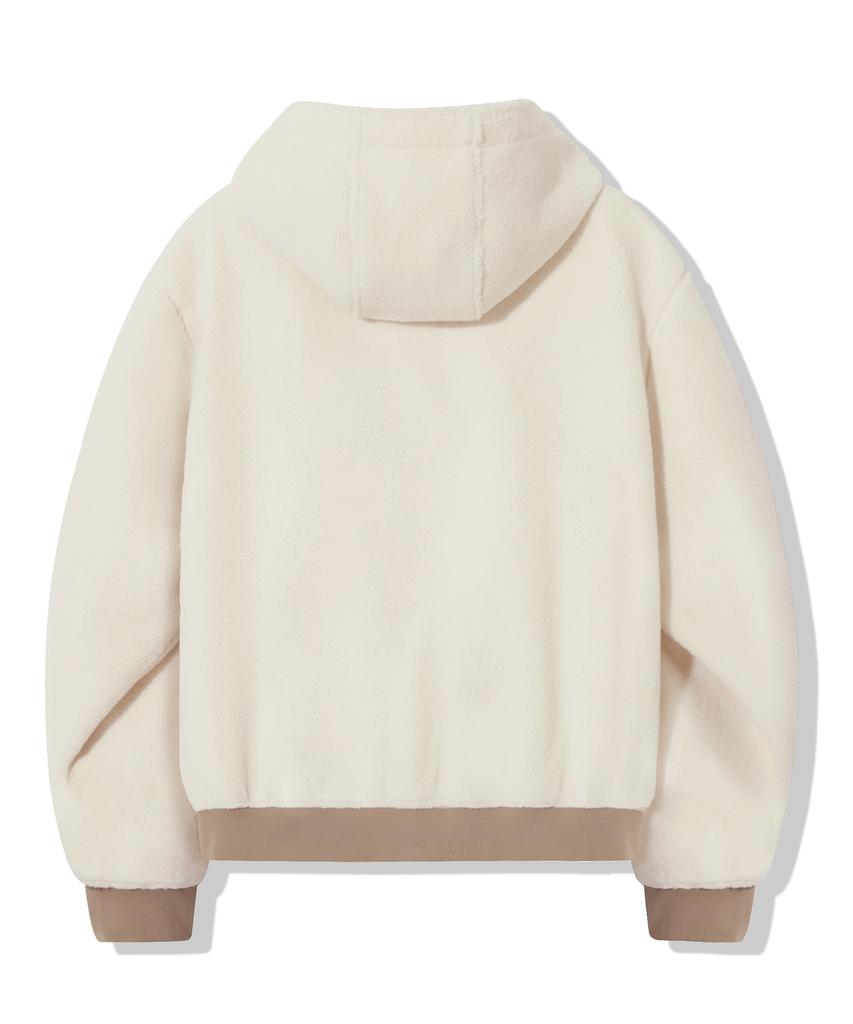 Trillion Unisex Fleece Duffle Hooded Coat Jacket [Ivory]