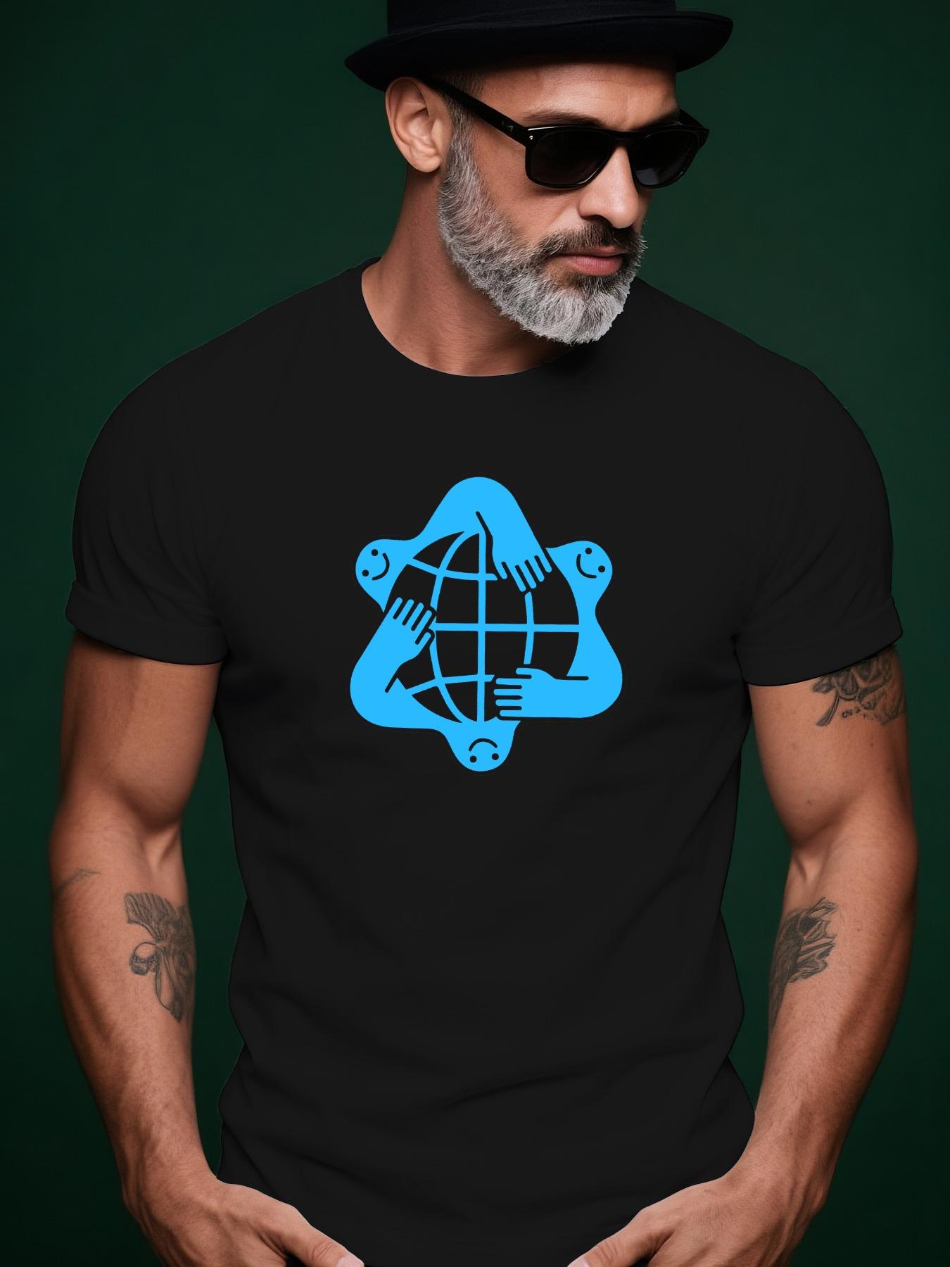 Graphic Short Sleeve Tshirt - Summer Round Neck Tee with ... XXL