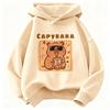Felpa con Cappuccio Divertente Capibara che Beve Succo per Bambini Felpa Carina per Ragazzi Ragazze Autunno Primavera Felpe Casual