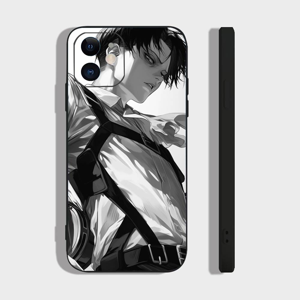 Custodia per Telefono Levi Ackerman Attack On Titan Per IPhone 17 Air 16 15 14 13 Pro Max 11 12 Copertura Nera in Silicone