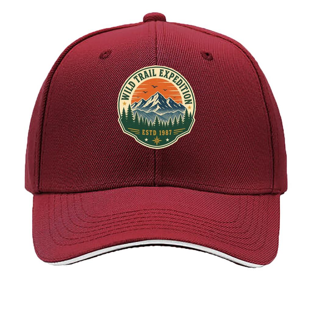 Retro Wilderness Mountain Forest Emb Sandwich Baseball Cap Sun Cap Outdoor Workouts Hat