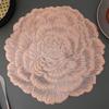 PVC Peony Flower Insulated Meal Mat Decorative Mat Dining Table Mat Hotel Home Waterproof Oil Proof Non Washable Wipable