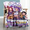 Demon Hunter Girls Customize Text Blanket Cozy Customizable Blanket Soft Warm Cozy Throw For Sofa Bedding Living Room Nap Four Seasons Universal