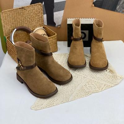 Women Belt Buckle Knight Boots 2026 Autumn New Vintage Platform Denim Boots Height Increase Non Slip Wear-resistant Short Boots