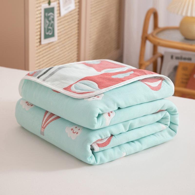 Class A Cotton Six-layer Gauze Children Throw Blanket Couch Soft Towel Quilt Single Double Summer Air Conditioning Cover Blanket For Kids Adult
