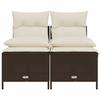 VidaXL Salon de jardin 4 pcs avec coussins marron résine tressée, ensemble de canapés d'extérieur, salon de jardin, ensemble 368372