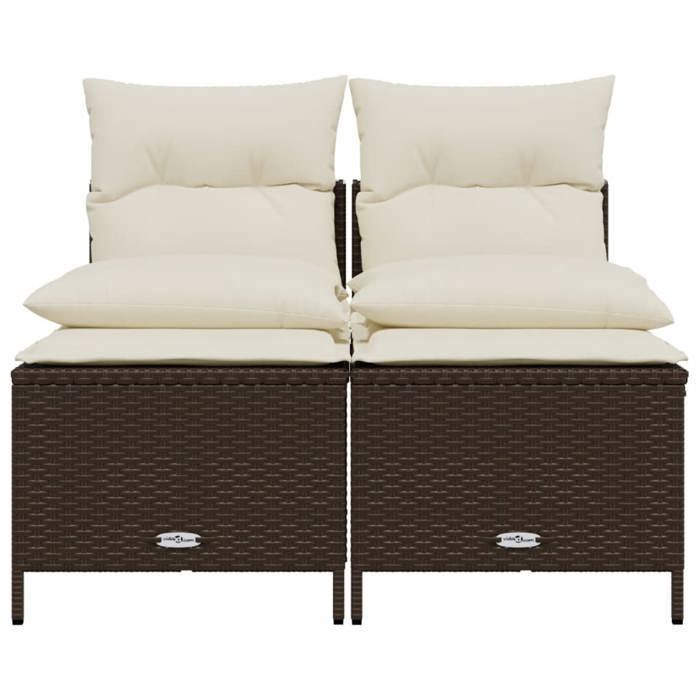 VidaXL Salon de jardin 4 pcs avec coussins marron résine tressée, ensemble de canapés d'extérieur, salon de jardin, ensemble 368372