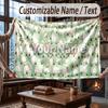 Animals Theme Throw Blanket Custom Name Text Personalized Blanket Soft Cozy Blanket for Home Sofa Bed