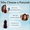 Wig Ponytail Big Wave Elastic Mesh Drawstring Net Pocket Synthetic Curly Hair High Temperature Silk