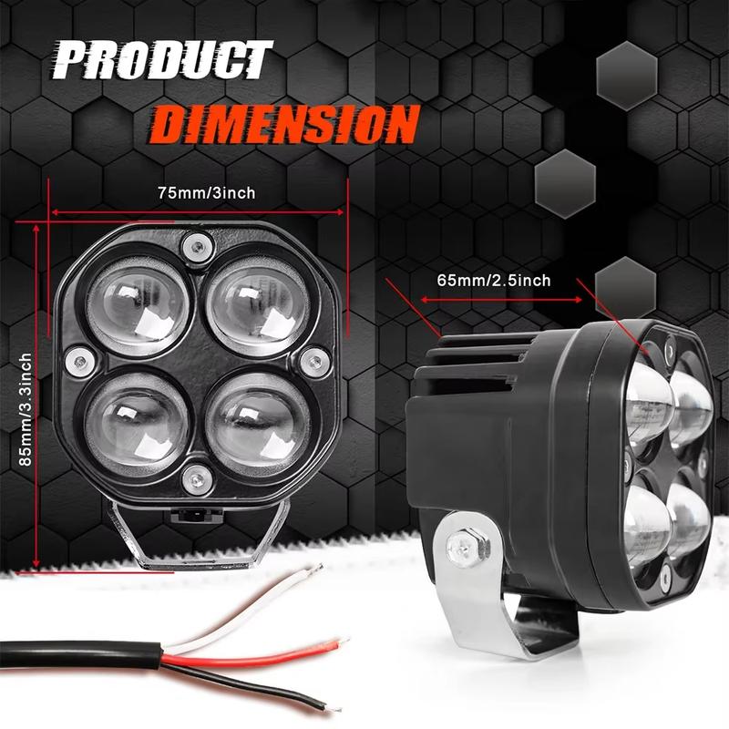 Dual Color 3 Inch Motorcycle Spotlights 200W LED 30000LM 12V 24V Truck Work Light Fog lamp Headlight For Motorcycle Truck Car