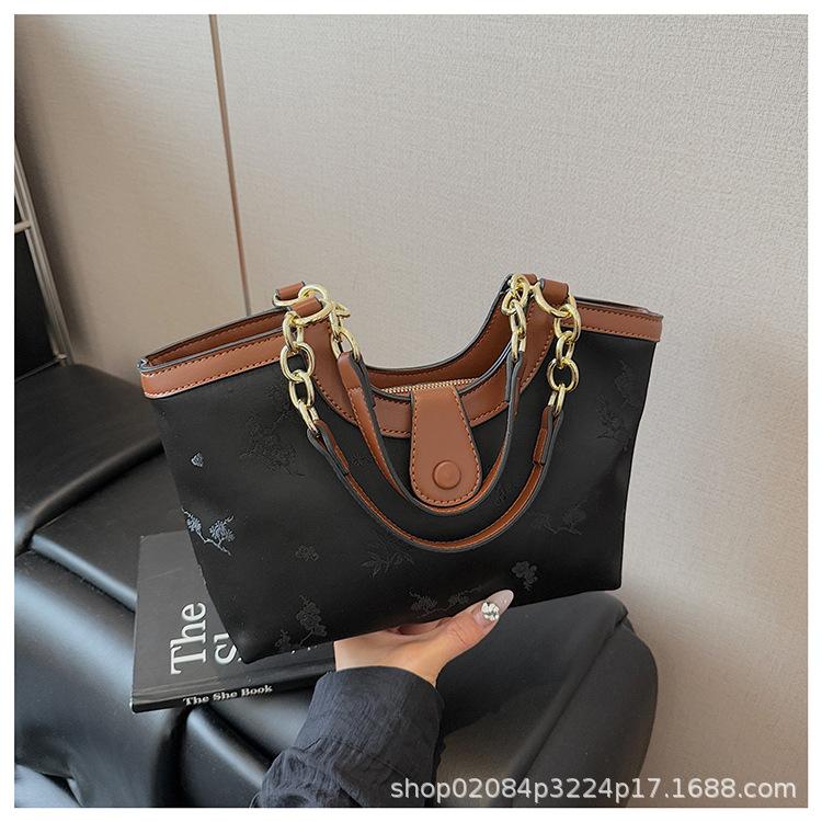 

2025 новая печать мода ретро универсальная простая атмосфера большая вместимость женская сумка-мессенджер сумка-тоут сумочка темно-коричневого